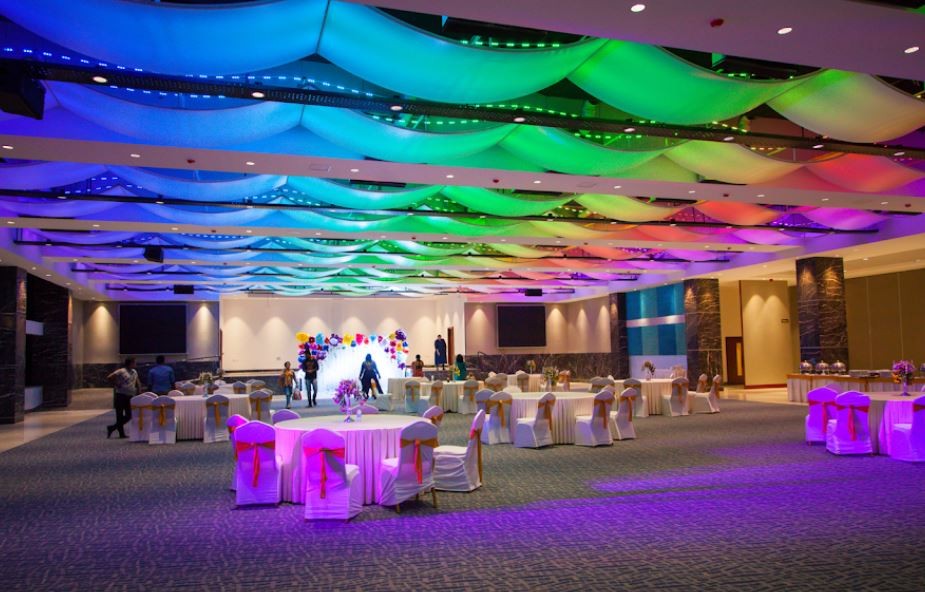 Raja Muthiah Hall South Indian mandapam interior and stage view 5